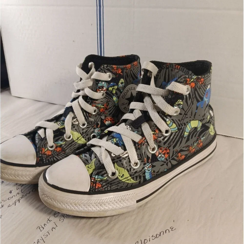 Converse Plants Unisex Kids High Top Lace Up Canvas Sneakers Sz 13